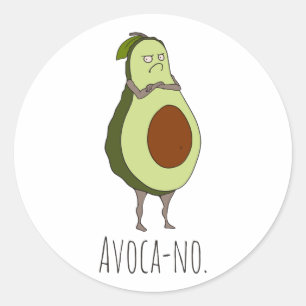 Avoca-kein: Mürrische Avocado Runder Aufkleber