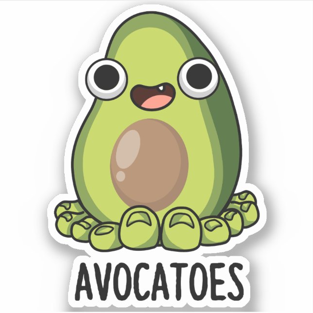 Avoca-toes Funny Avocado Puns Aufkleber (Vorderseite)