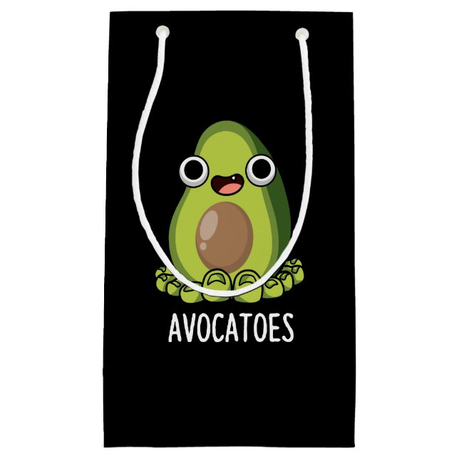 Avoca-toes Funny Avocado Puns Dark BG Kleine Geschenktüte (Vorderseite)