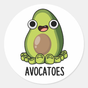 Avoca-toes Funny Avocado Puns Runder Aufkleber