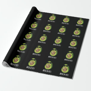 Avoca-yo Funny Cool Avocado Pun Dark BG Geschenkpapier