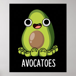 Avoca-Zehen Lustige Avocado Wortspiele Dunkler Hin Poster