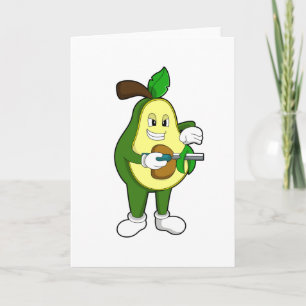 Avocado als Friseur mit Rasiermesser Karte