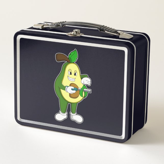 Avocado als Friseur mit Razor Metall Brotdose (Vorderseite)