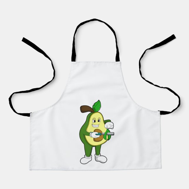 Avocado als Friseur mit Razor Schürze (Vorderseite)