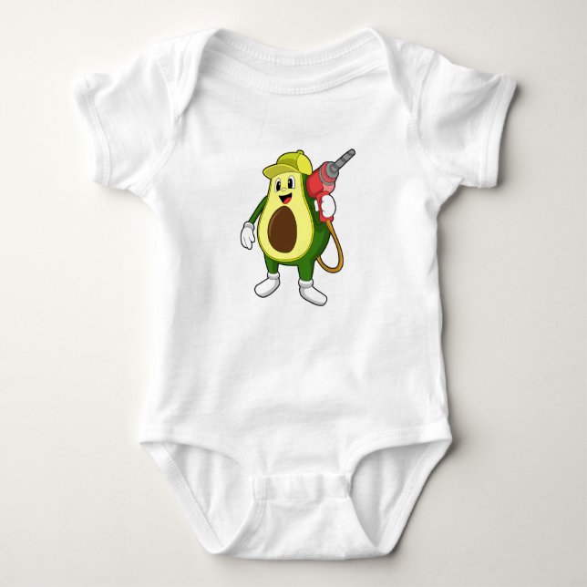 Avocado als Handwerker mit Drill Baby Strampler (Vorderseite)