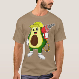Avocado als Handwerker mit Drill T-Shirt