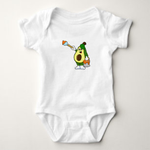 Avocado als Maler mit Pinsel Baby Strampler