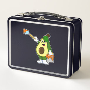 Avocado als Maler mit Pinsel Metall Brotdose