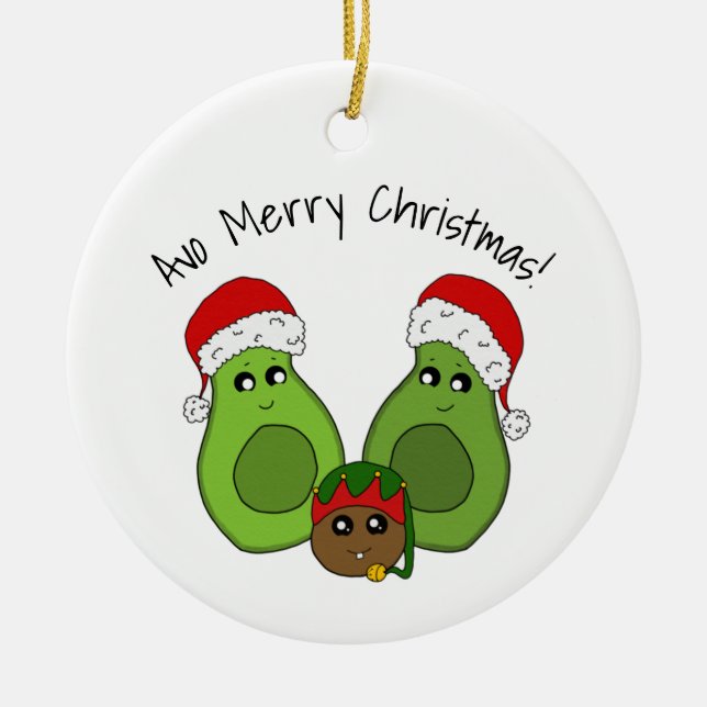 Avocado - Avo Joyeux Noël Famille Maillot Ornement (Devant)