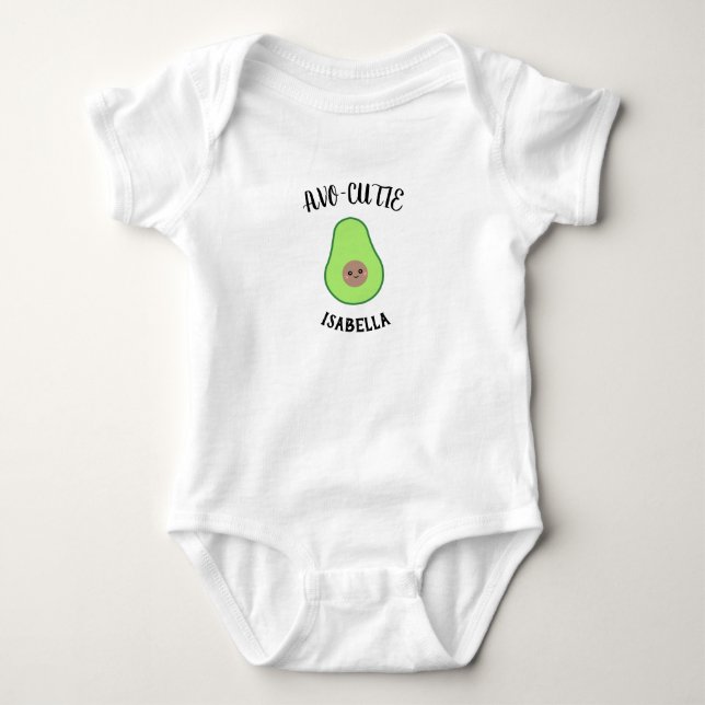 Avocado Avo-Süsse Personalisiert Babybodysuit Baby Strampler (Vorderseite)