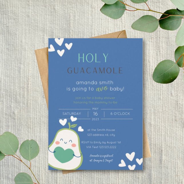 Avocado Baby Shower, Baby Boy  Einladung (Von Creator hochgeladen)