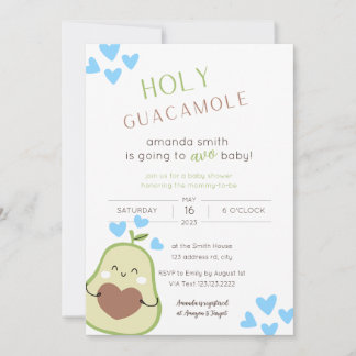 Avocado Babydusche, Baby Boy Einladung