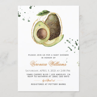Avocado Babydusche Einladung