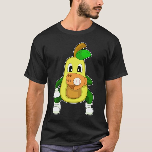 Avocado Baseball Baseball Handschuhsport T-Shirt (Vorderseite)