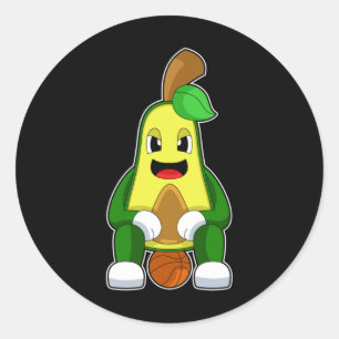 Avocado Basketball Basketball Basketball Runder Aufkleber