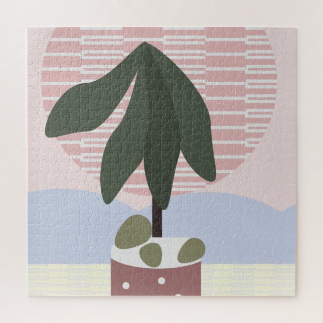 Avocado-Baum-Schüchtern-Rosa Geometrisch (Vertikal)