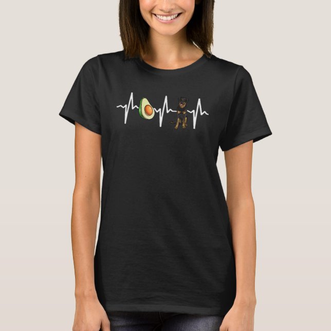 Avocado Beauceron Heartbeat Dog T-Shirt (Vorderseite)