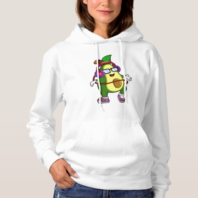 Avocado bei Musik mit Kopfhörer Hoodie (Vorderseite)