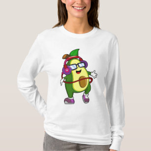 Avocado bei Musik mit Kopfhörer T-Shirt