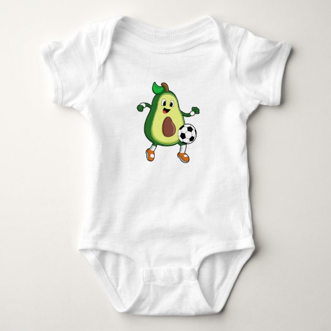 Avocado beim Fußball-Sport Baby Strampler (Vorderseite)