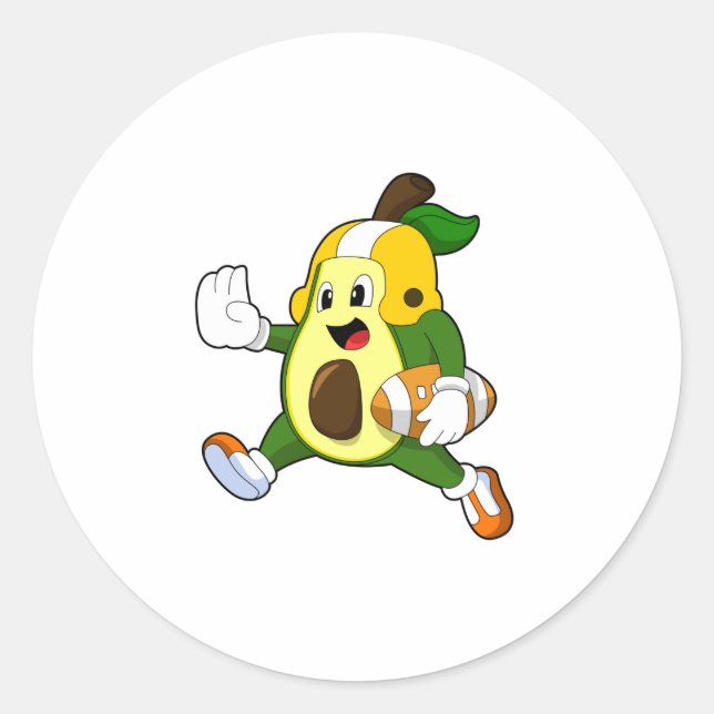 Avocado beim Fußballsport Runder Aufkleber (Vorderseite)