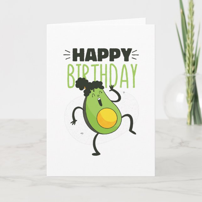 AVOCADO BIRTHDAY KARTE (Vorderseite)
