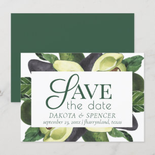 Avocado Blüten   Dunkelgrüne Rustikale Fruchthochz Save The Date