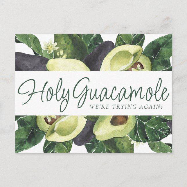Avocado Blüten | Punny Rustic Rettete unser neues  Postkarte (Vorderseite)