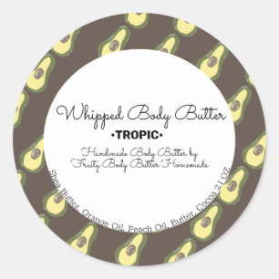 Avocado Body Butter Bad-Branding-Verpackung Runder Aufkleber