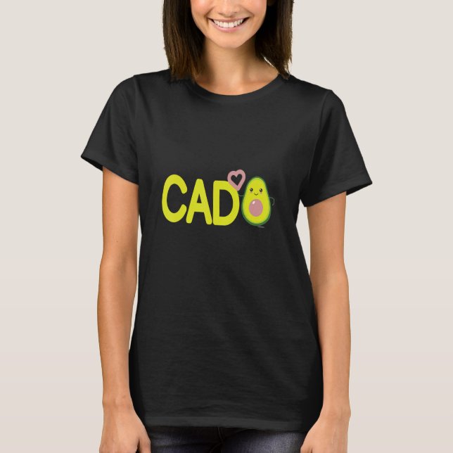 Avocado Cado Veganes Paar 1 Herz T-Shirt (Vorderseite)