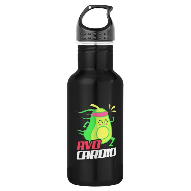 Avocado Cardio Übung Edelstahlflasche (Vorderseite)