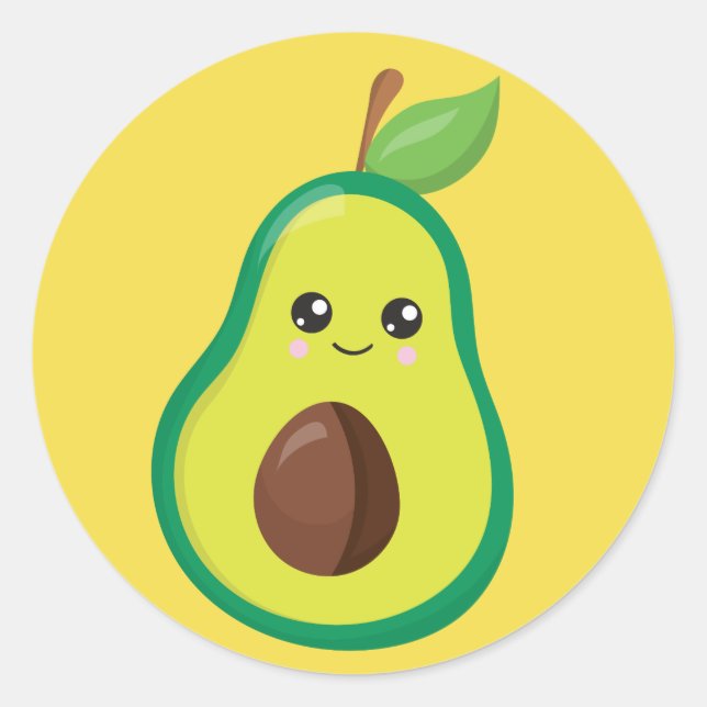 Avocado Charm Runder Aufkleber (Vorderseite)