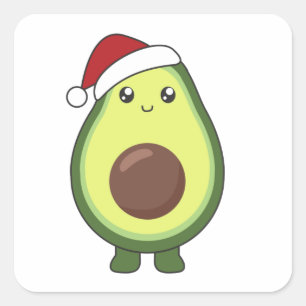 Avocado Christmas Lights Funny Avocados Quadratischer Aufkleber