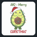 Avocado Christmas Lights Funny Avocados Quadratischer Aufkleber<br><div class="desc">Ein Avocadoweihbaum. Eine lustige Weihnachtsfeier mit Avocados. Ein süßer Weihnachtsweih mag gerne essen. Avocado ist beliebt bei Veganern und Vegetariern.</div>