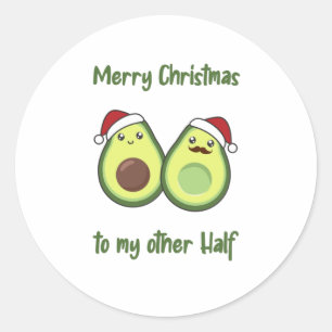 Avocado Christmas Lights Funny Avocados Runder Aufkleber
