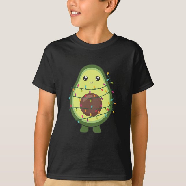 Avocado Christmas Lights Funny Avocados T-Shirt (Vorderseite)