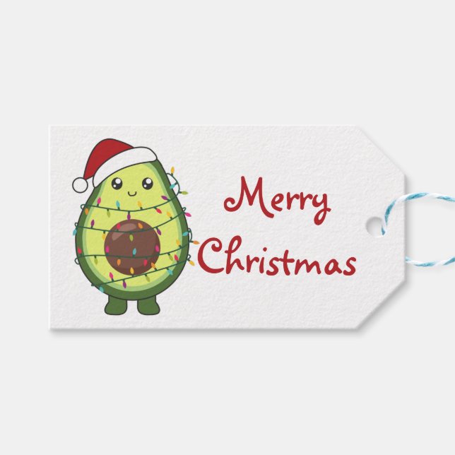 Avocado Christmas Lights Funny Avocados Trucker Ha Geschenkanhänger (Vorderseite (Horizontal))