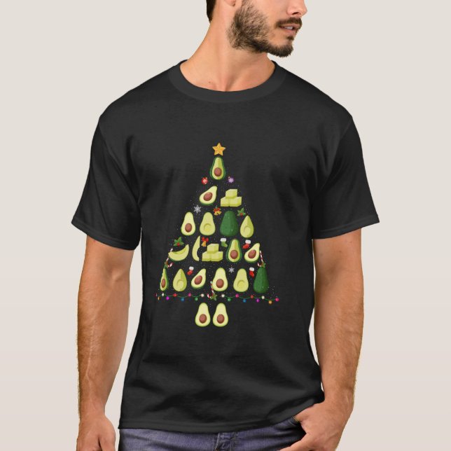 Avocado Christmas Tree Funny Ugly Christmas Sweate T-Shirt (Vorderseite)