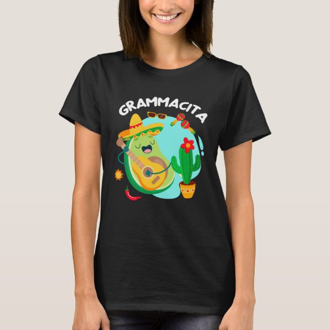 Avocado Cinco De Mayo Grammacita Guacamole Grandma T-Shirt (Vorderseite)