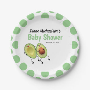 Avocado Couple Baby Dusche Pappteller