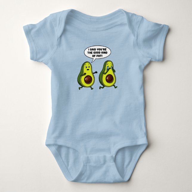 Avocado die gute Art des fetten lustigen veganen Baby Strampler (Vorderseite)