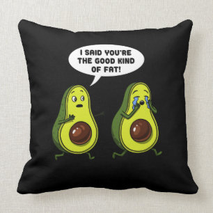 Avocado die gute Art des fetten lustigen veganen Kissen