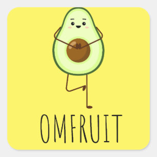 Avocado Doing Yoga Quadratischer Aufkleber