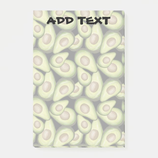 "Avocado" drucken, um aufzulisten, Hinweise Post-it Klebezettel (Vorderseite)