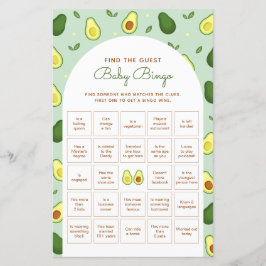 Avocado findet das Guest Bingo Baby Showspiel