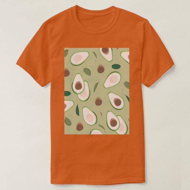 Avocado Flowres Frucht T-Shirt (Design vorne)