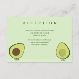 Avocado Food Characters Green Wedding Reception Begleitkarte