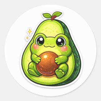 Avocado-Frosch Runder Aufkleber