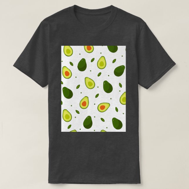 Avocado Frucht Form Blätter T-Shirt (Design vorne)